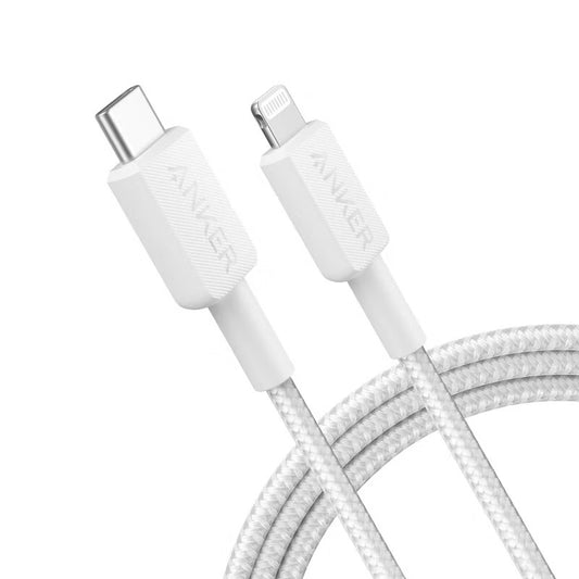 Anker 6' Braided Lightning to USB-C Fast Charging Cable - White